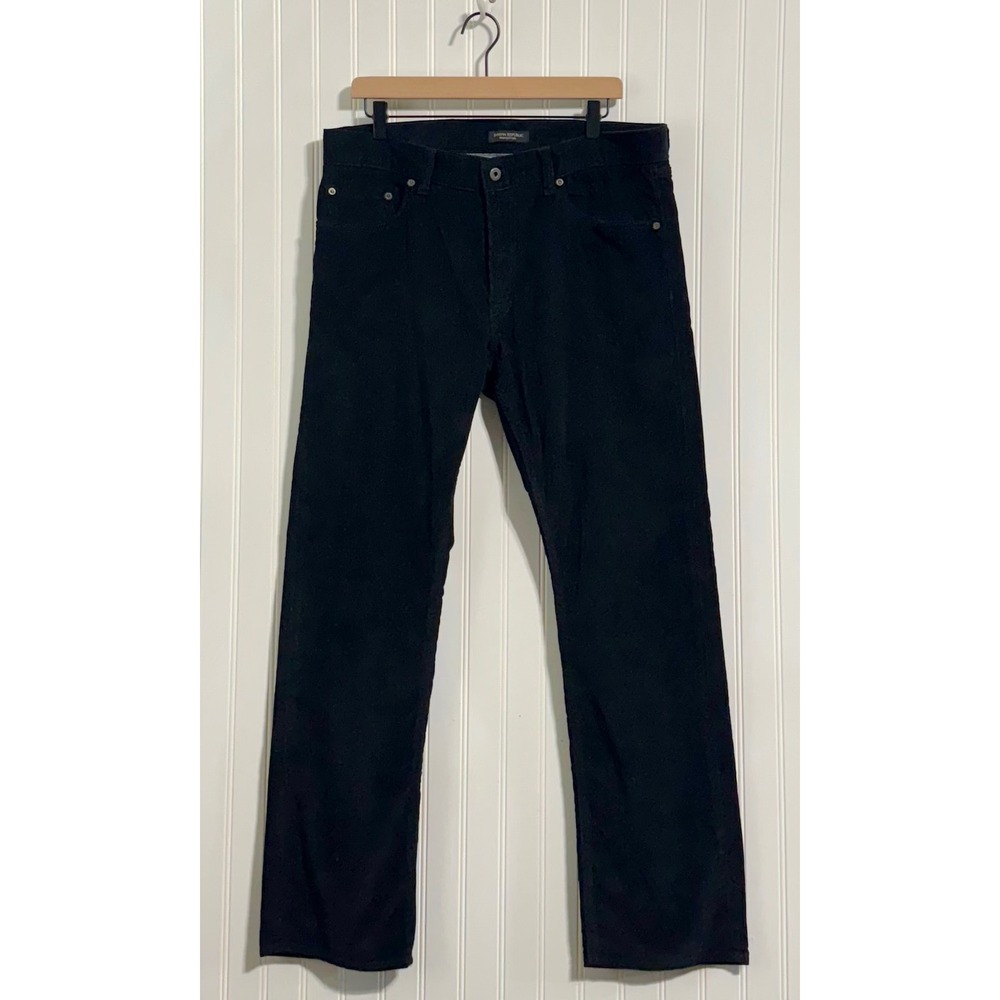 Banana Republic Pima Cotton Black Corduroy Pants 34x30 Straight 5-Pocket